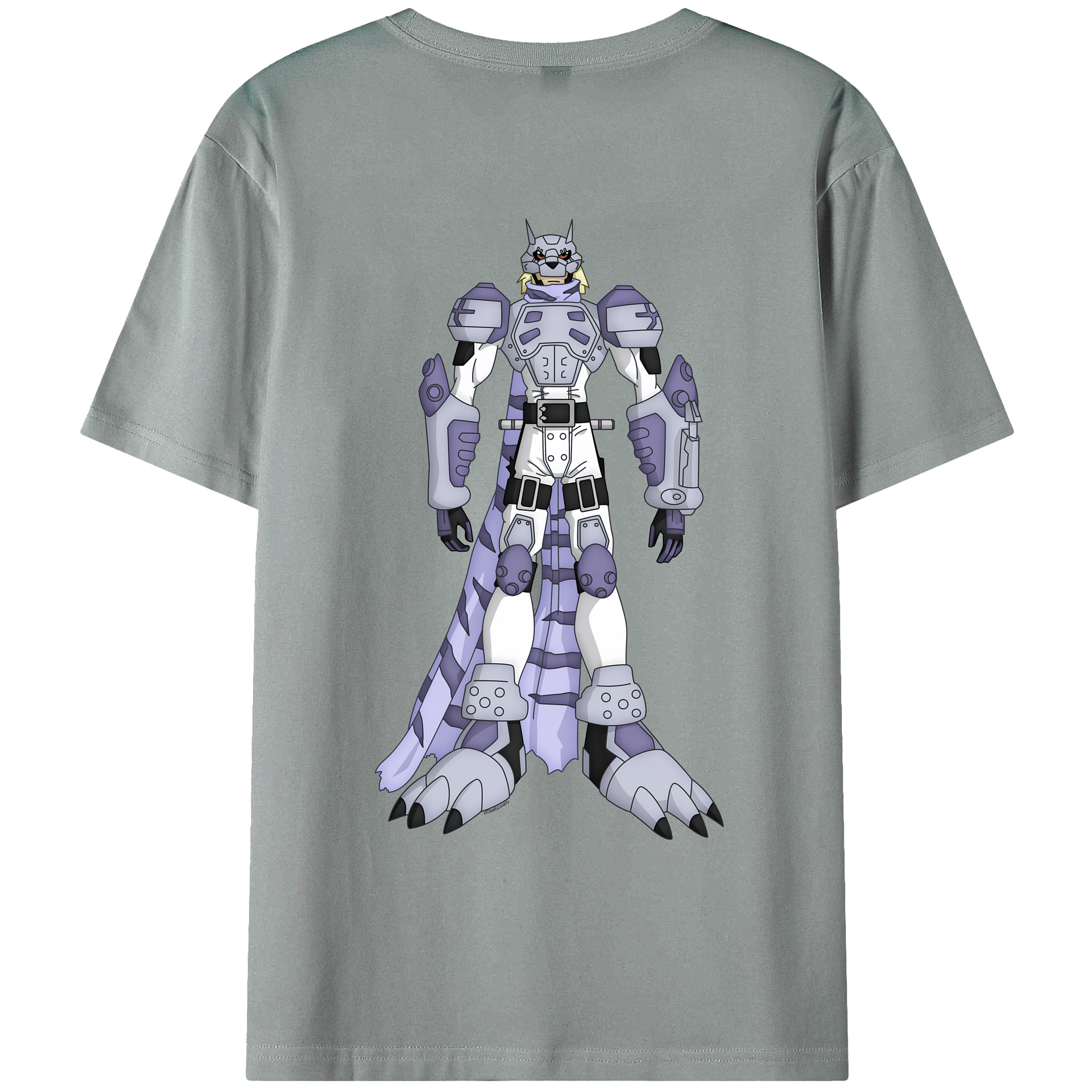 （画像用） Digimon デジタルモンスター/デジモン 綿100％ メンズ半袖Tシャツ（バックプリント） 通気性